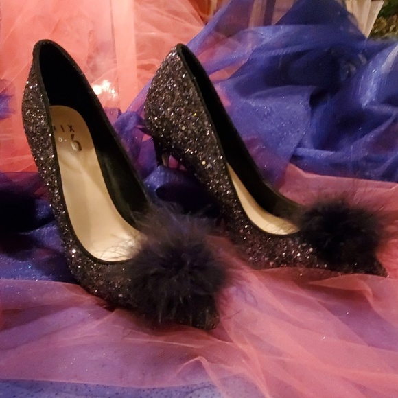 Mix No. 6 Shoes - Mix no.6 glitter and feather pump
